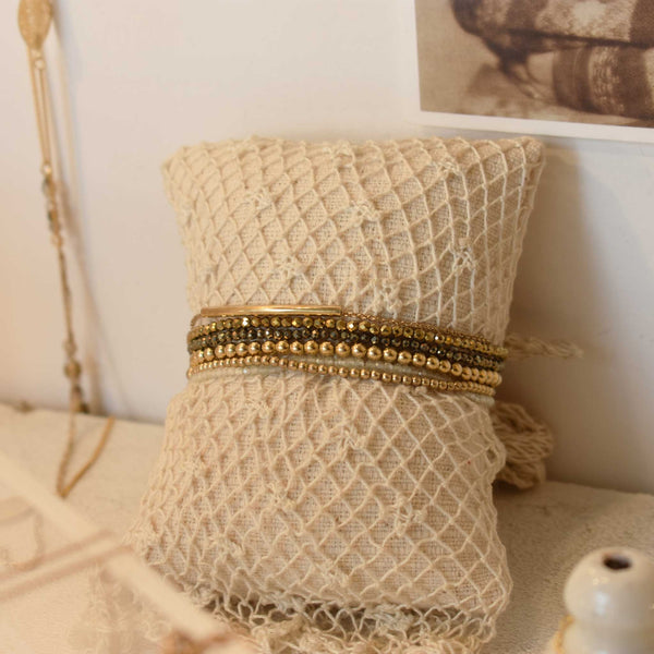 gold pyrite | stone bracelet