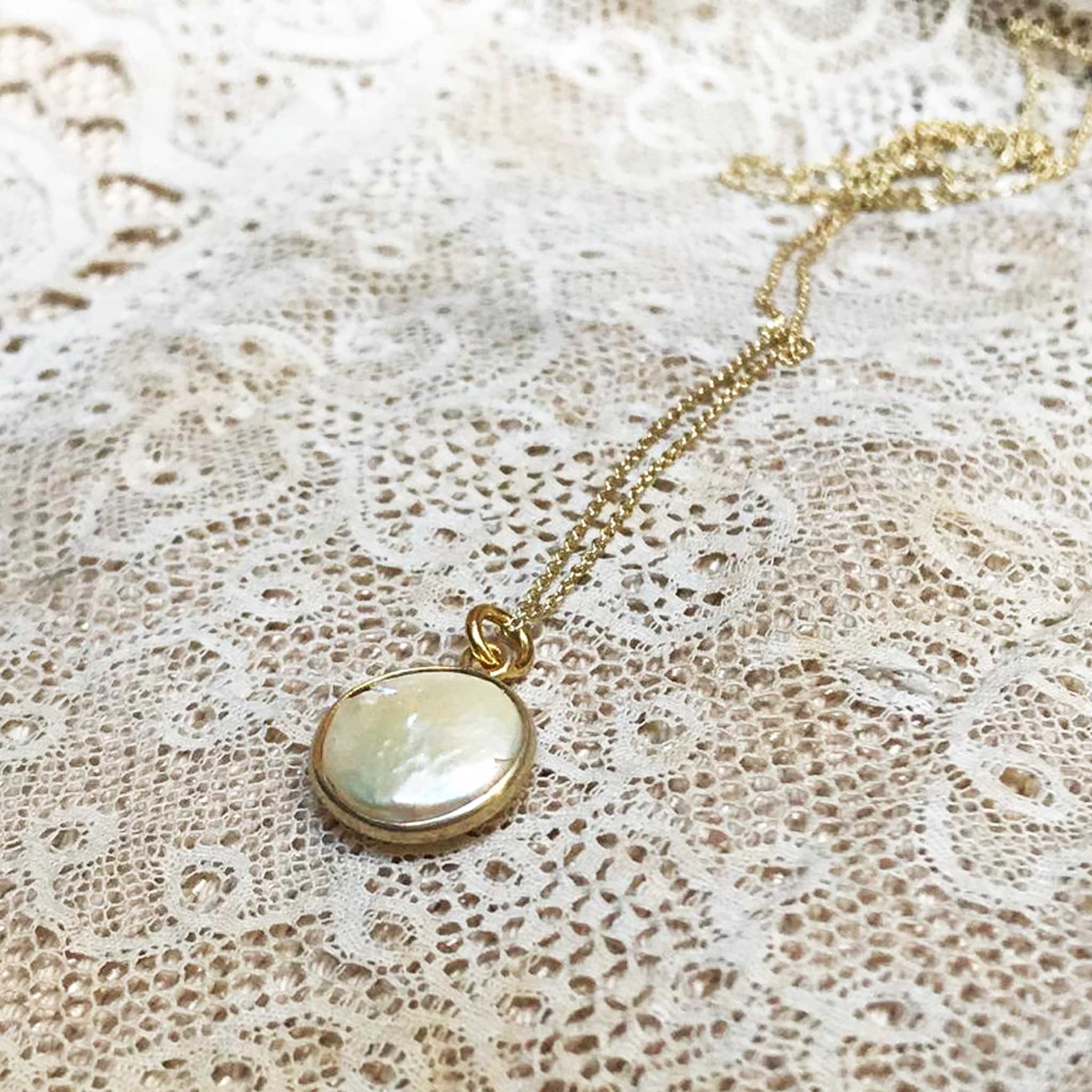 'coin pearl' necklace | 24k gold-plated