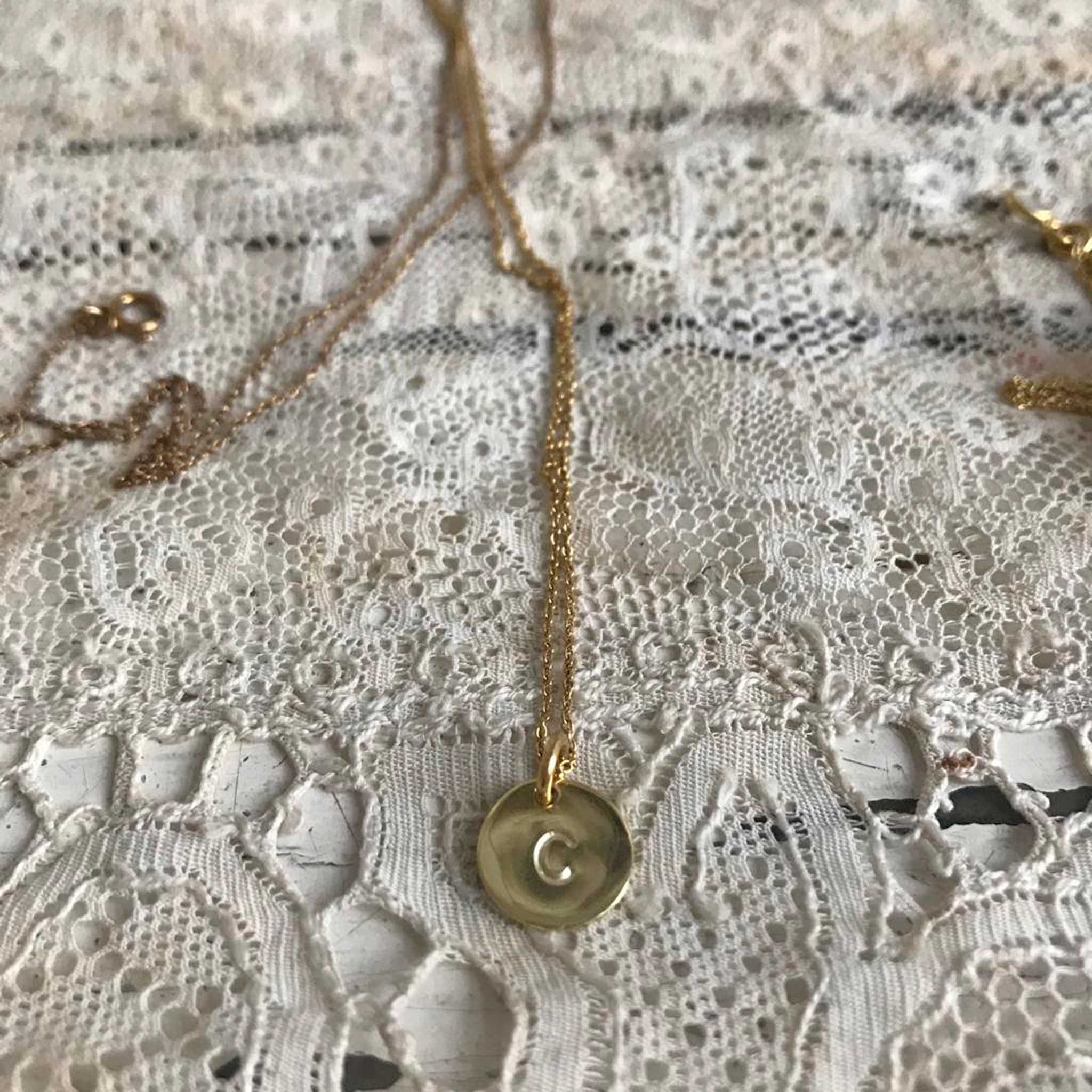 'initial coin' necklace | 24k gold-plated