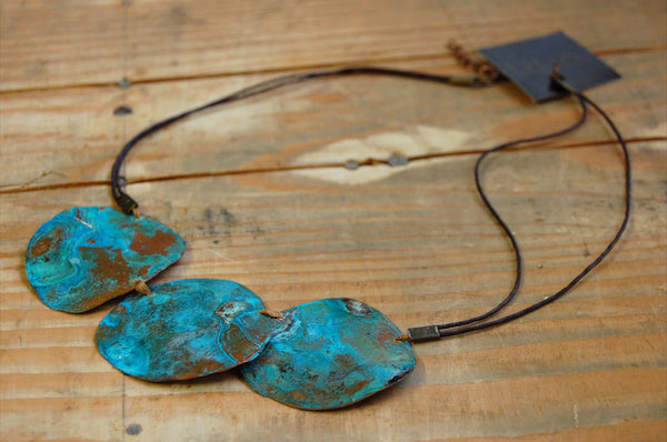 argentine | copper | turquoise patina necklace