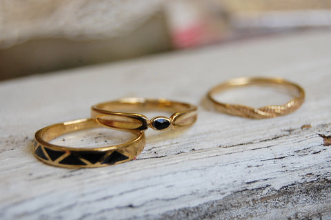 onyx | rings set | bronze