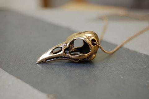 'Bird skull' necklace | Bronze