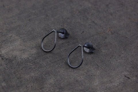 drop earstuds | 925 silver oxidized
