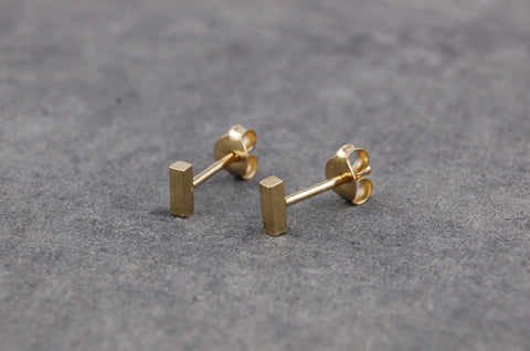 mini bar earstuds | 24k gold-plated