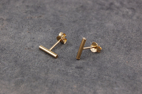 small stick earstuds | 24k gold-plated