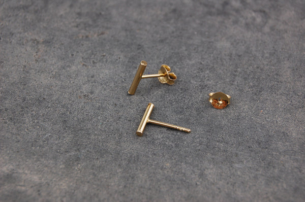 small stick earstuds | 24k gold-plated