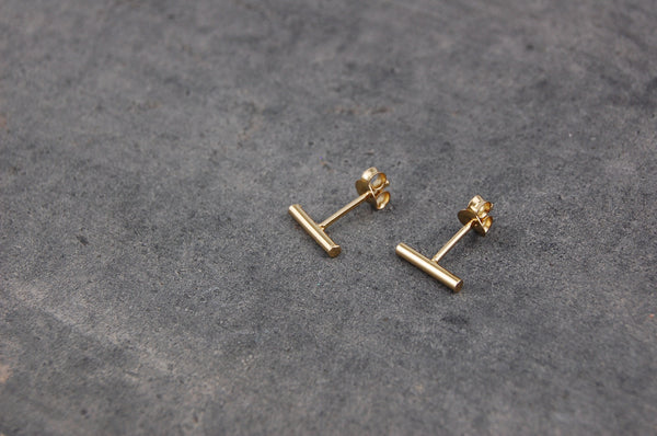 small stick earstuds | 24k gold-plated