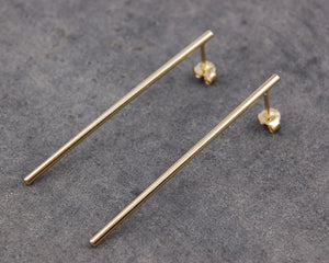 long bar earrings | 24k gold-plated