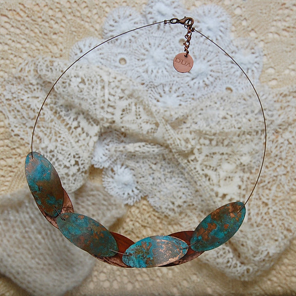 'ovals' necklace | oxidized copper