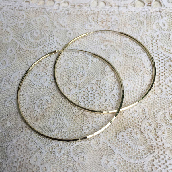 'faceted' hoops | 24k gold-plated | 40mm