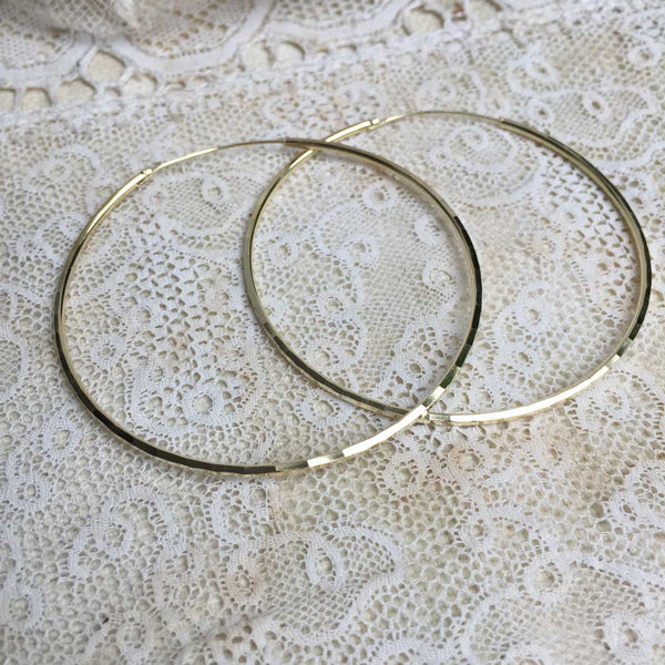 'Faceted' hoops | 24k Gold-plated | 40mm