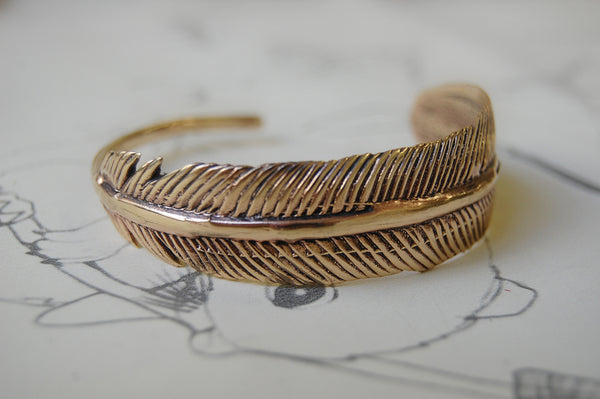 'Feather' bracelet | Bronze