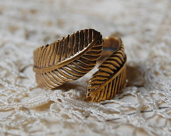 'feather' ring | bronze