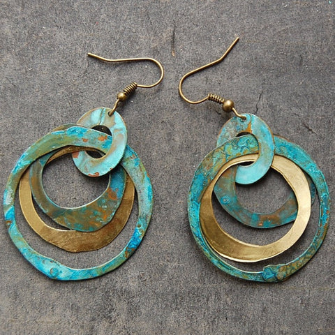 'Mora ' earrings | turquoise- gold