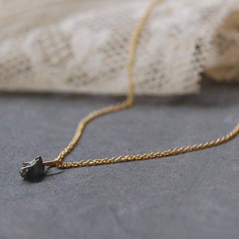 pyrite | stone pendant necklace | 24k gold-plated