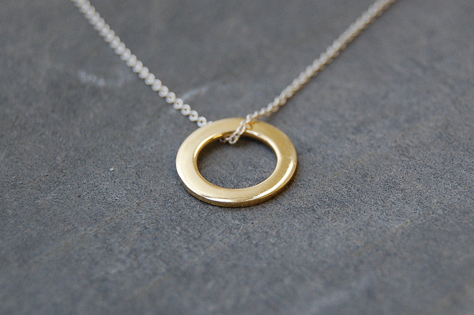 circle ring necklace | 24k gold-plated