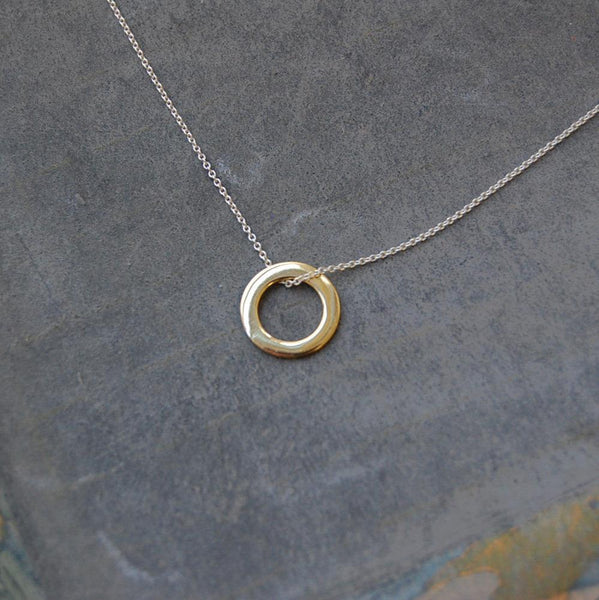 circle ring necklace | 24k gold-plated