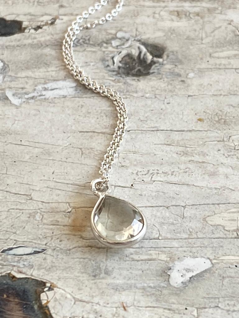 citrine  | stone pendant necklace | 925 silver