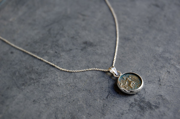 'roman coin' necklace | 925 silver | 15/15mm
