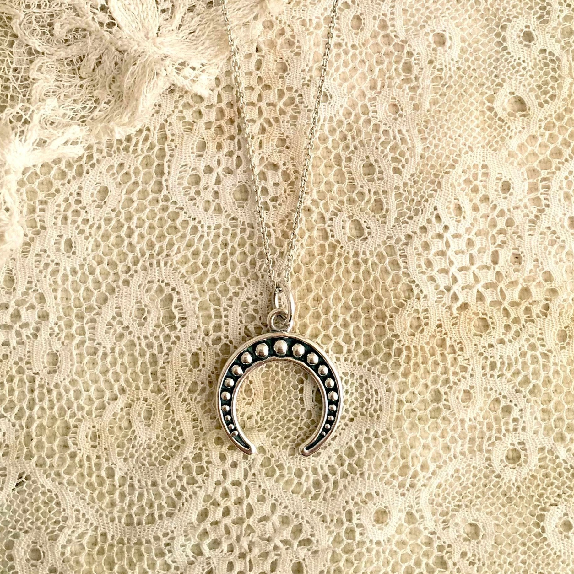 'Crescent bohemian moon' necklace | 925 Silver