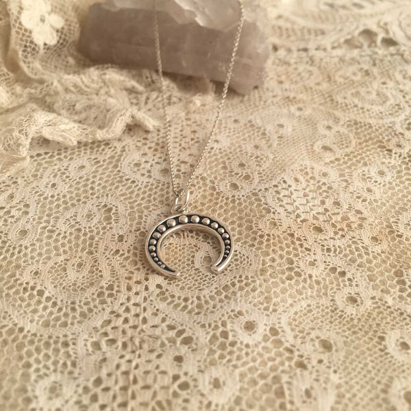 'Crescent bohemian moon' necklace | 925 Silver
