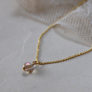 Crystal | drop necklace | 24k gold-plated