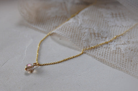 crystal | drop necklace | 24k gold-plated