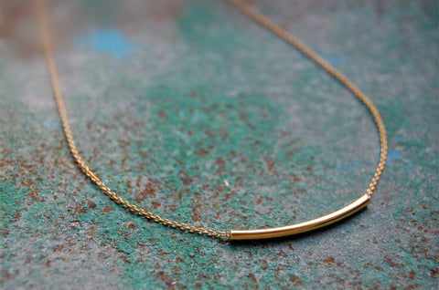 'tubular bar' necklace | 24k gold-plated