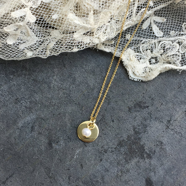 'Coin & pearl' necklace | 24k gold-plated