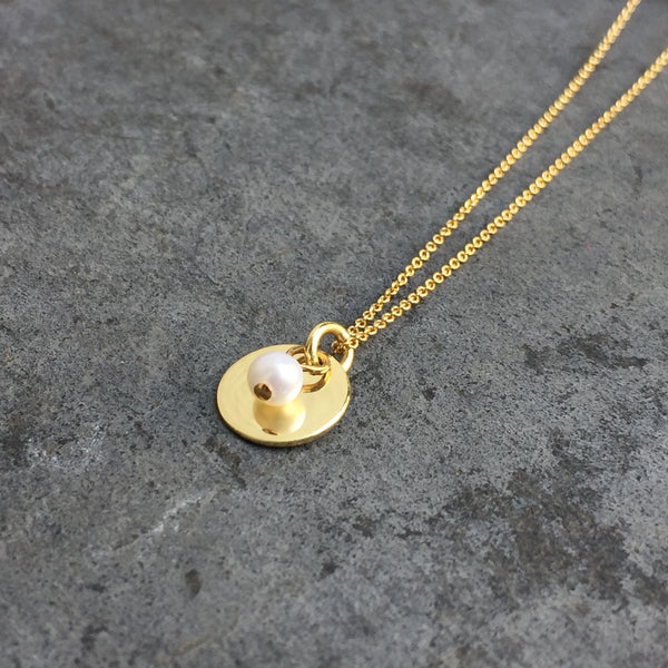 'coin & pearl' necklace | 24k gold-plated
