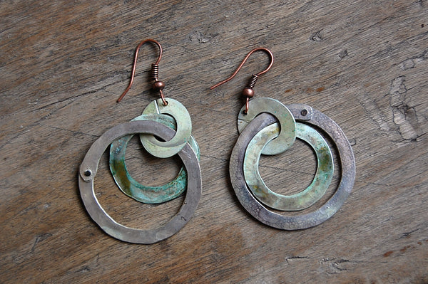 'Mora' earrings | oxidized copper silver