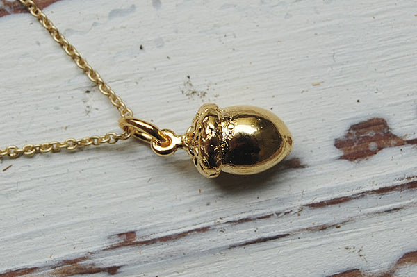 'acorn' necklace | 24k gold-plated
