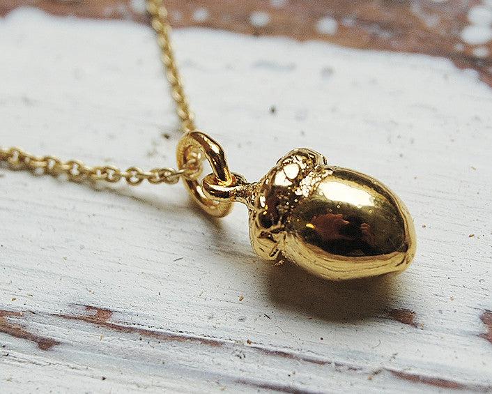 'acorn' necklace | 24k gold-plated