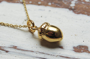 'Acorn' necklace | 24k gold-plated
