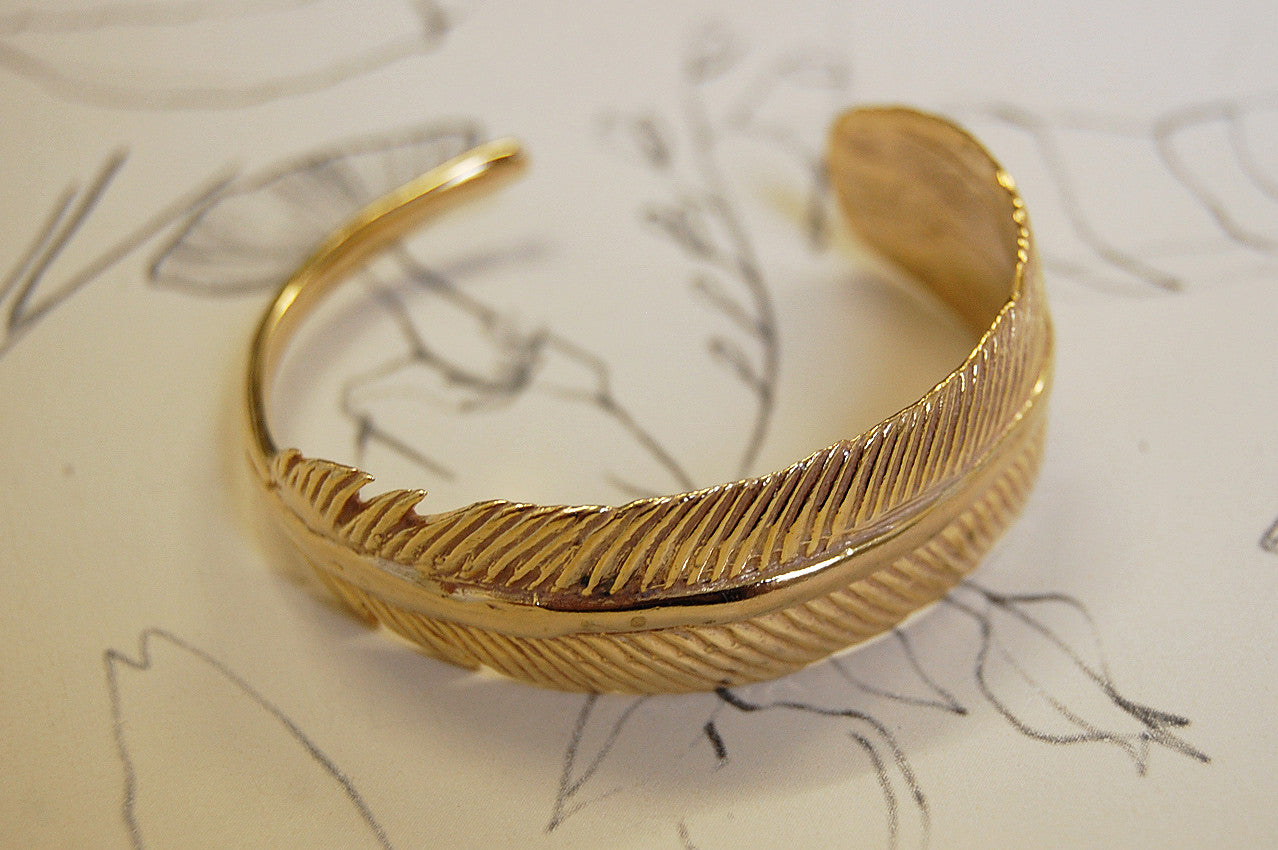 'Feather' bracelet | Bronze 24k Gold-plated