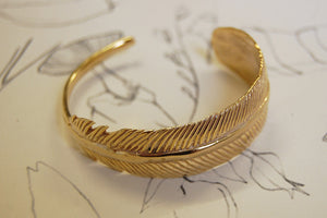 'Feather' bracelet | Bronze 24k Gold-plated