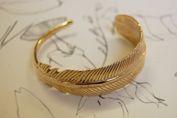 'Feather' bracelet | Bronze 24k Gold-plated