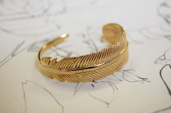 'Feather' bracelet | Bronze 24k Gold-plated