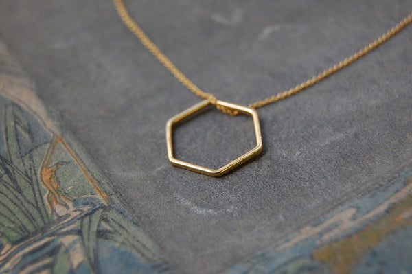 'hexagonal ring' necklace | 24k gold-plated