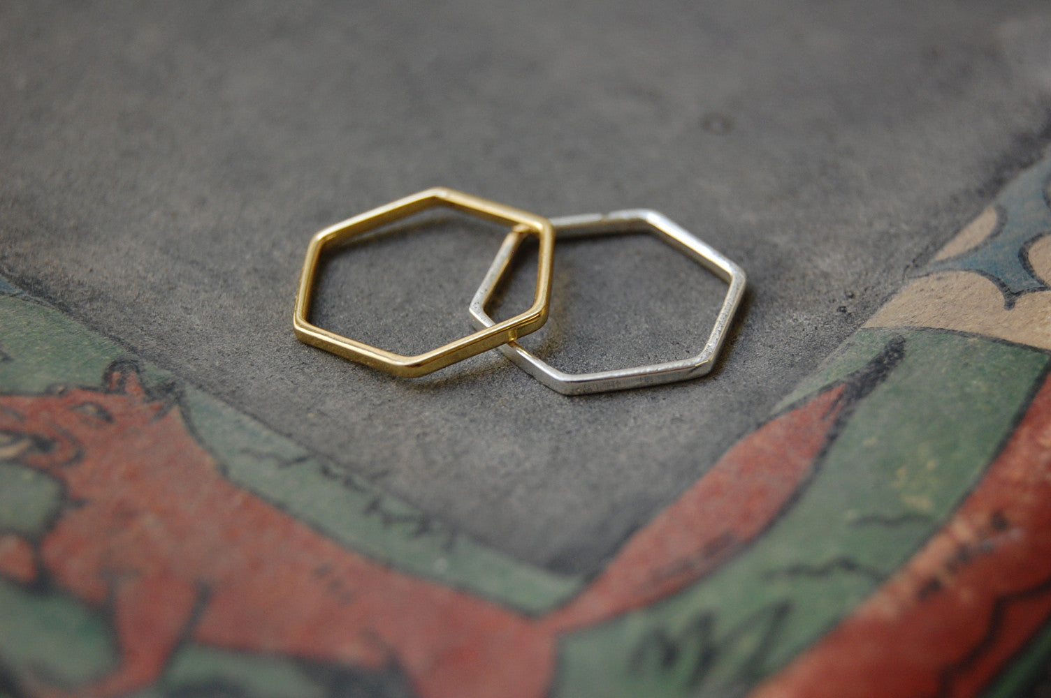 'hexagonal ring' pendants | 925 silver