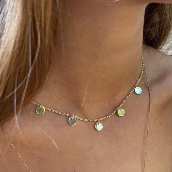 multi coin necklace | 24k gold-plated