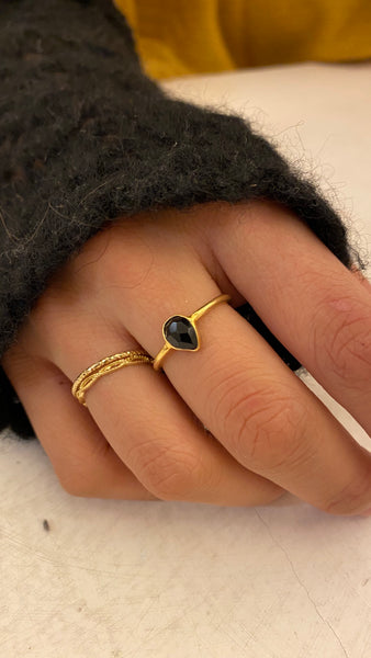 onyx | ‘laia’ ring | 24k gold-plated