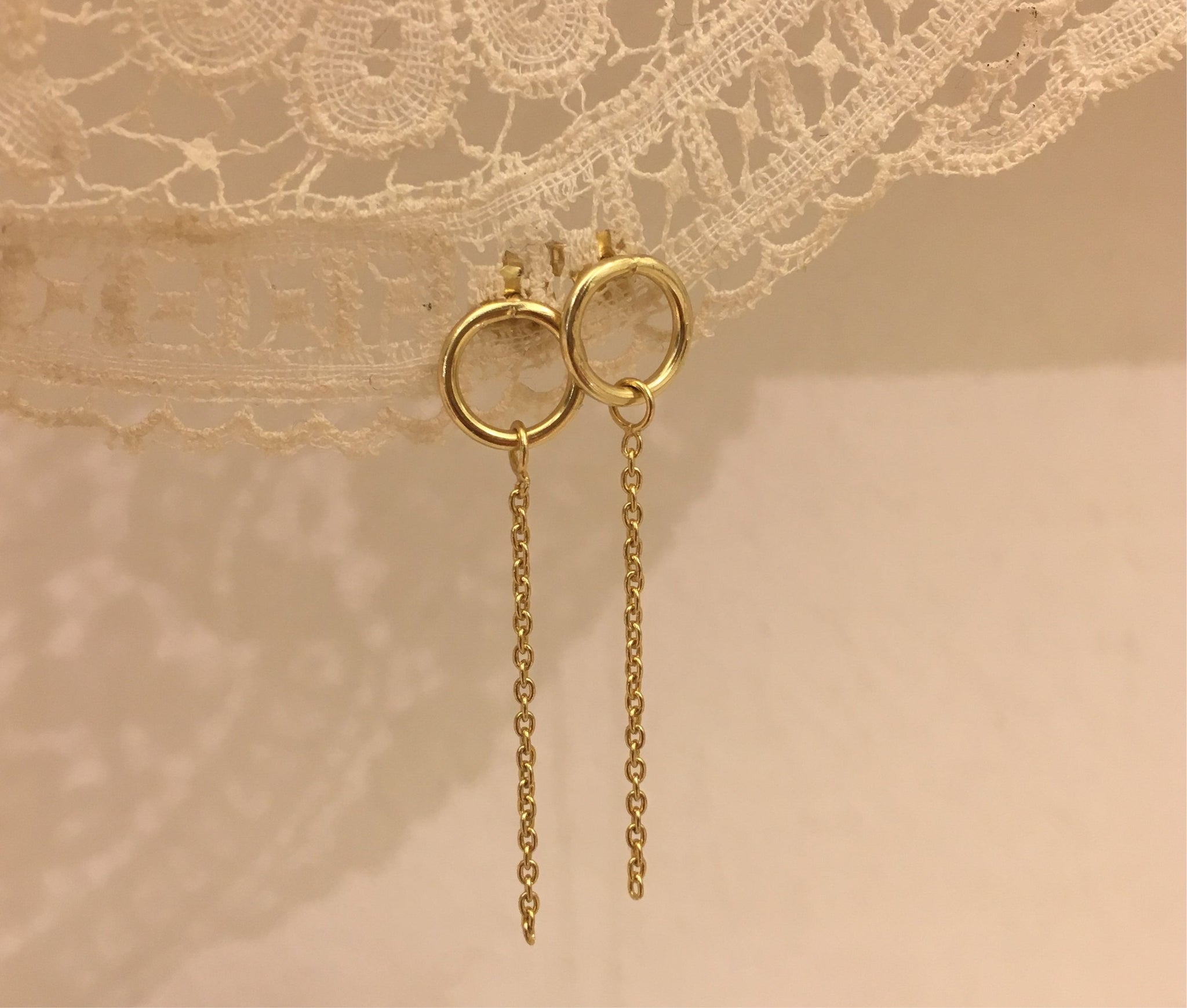 hoop and chain earstuds | 925 silver