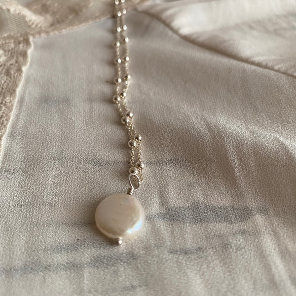 'Coin' pearl | 'Rosario' necklace | 925 Silver