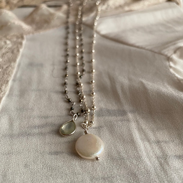 'Coin' pearl | 'Rosario' necklace | 925 Silver