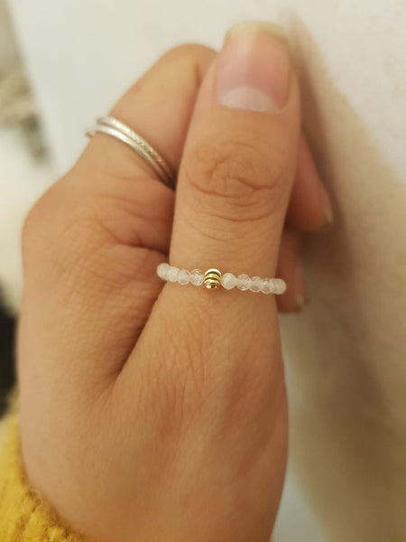 peach moonstone | adjustable ring