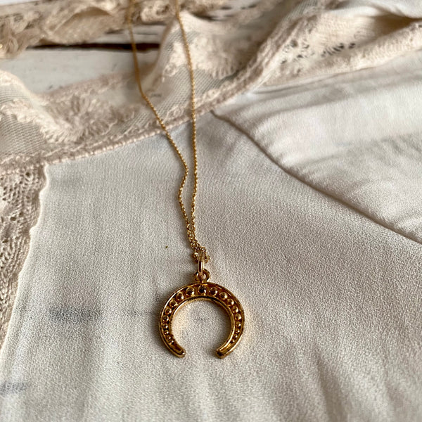 'crescent moon' necklace | 24 k gold-plated
