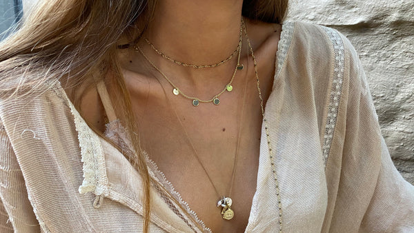 multi coin necklace | 24k gold-plated