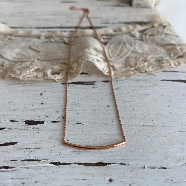 'tubular bar' necklace | silver gold plated