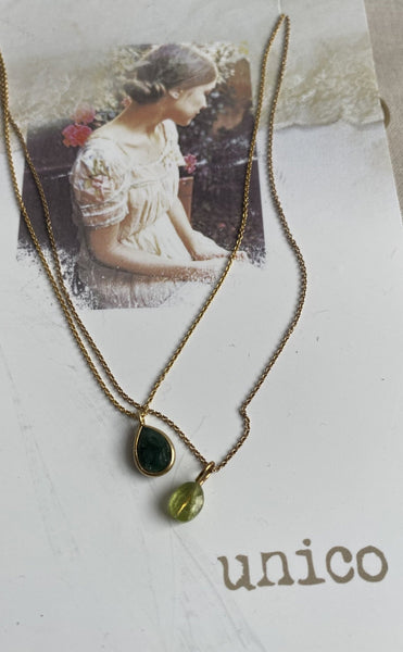emerald | small necklace | 24k gold-plated